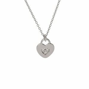 TIFFANY Heart Lock Necklace Diamonds White